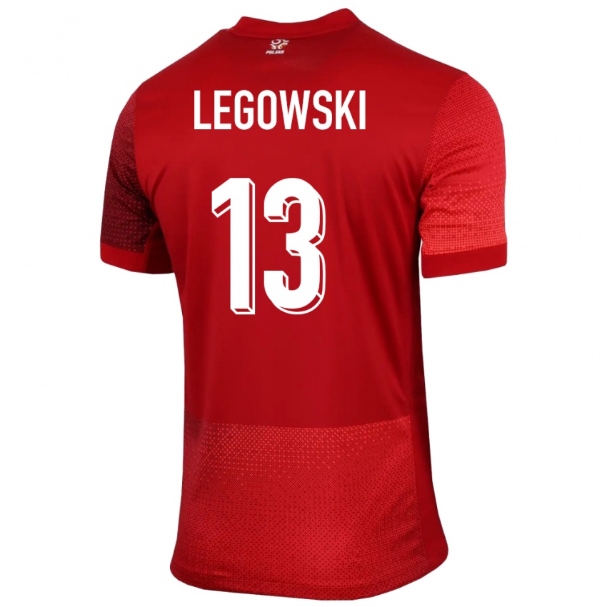 Kinderen Polen Mateusz Legowski #13 Rood Uitshirt Uittenue 24-26 T-Shirt