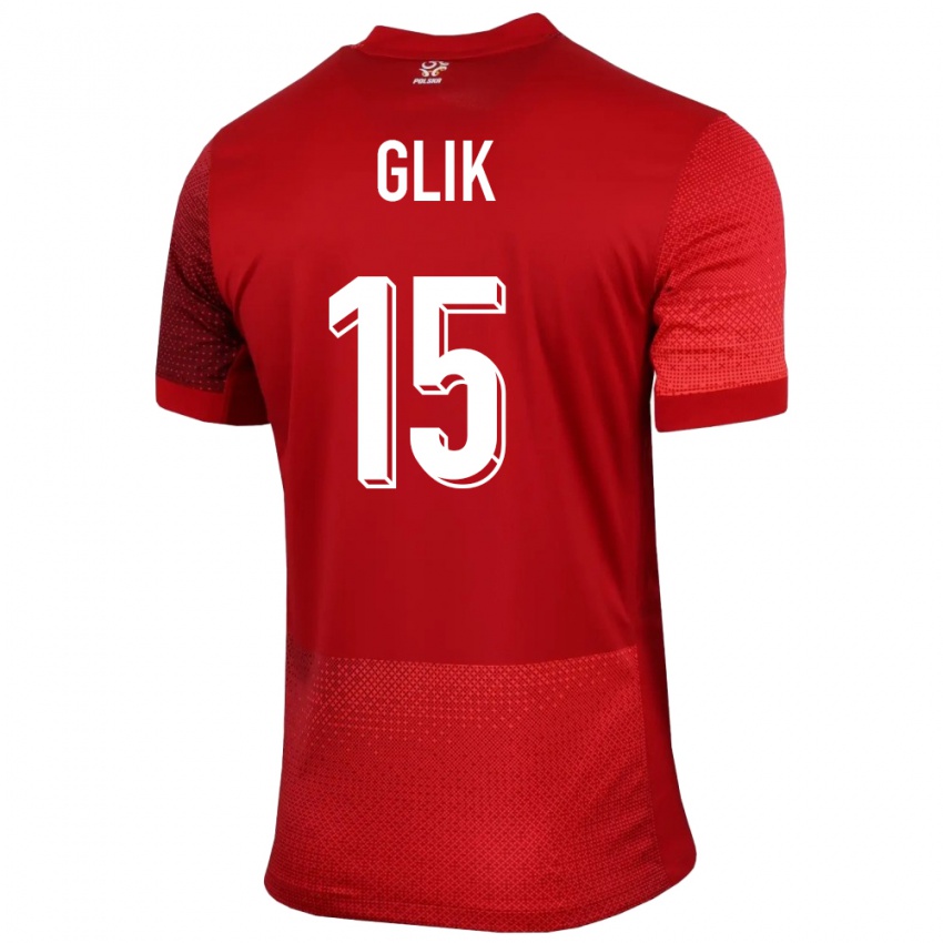 Kinderen Polen Kamil Glik #15 Rood Uitshirt Uittenue 24-26 T-Shirt