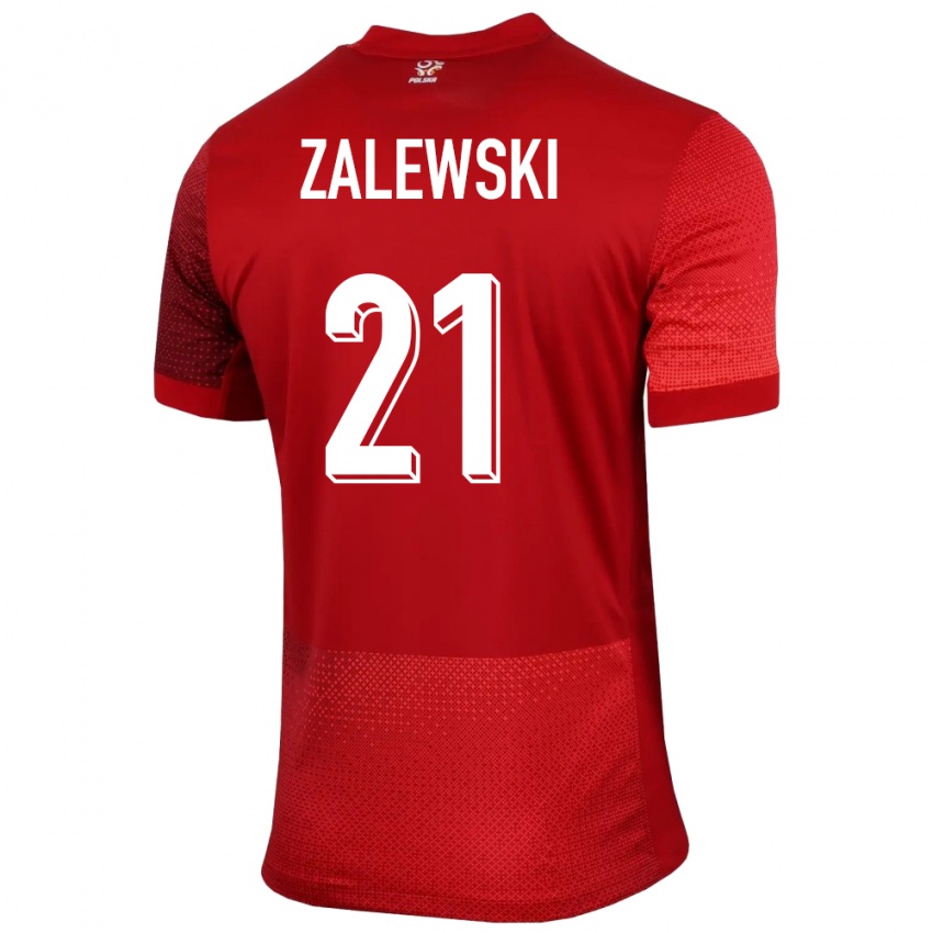 Kinderen Polen Nicola Zalewski #21 Rood Uitshirt Uittenue 24-26 T-Shirt