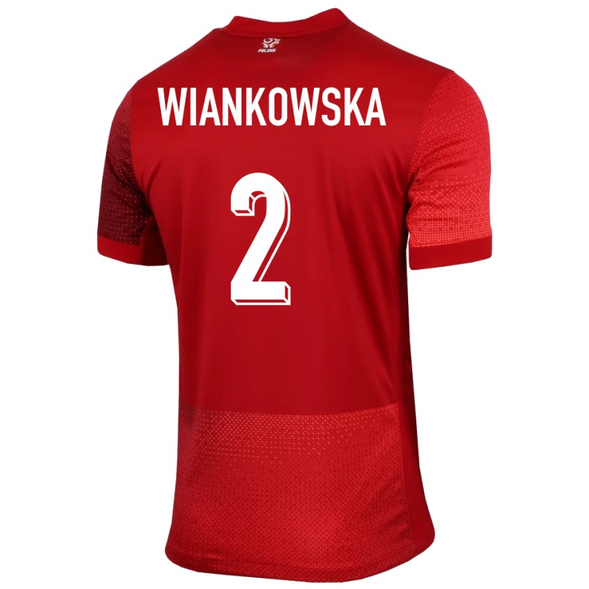 Kinderen Polen Martyna Wiankowska #2 Rood Uitshirt Uittenue 24-26 T-Shirt