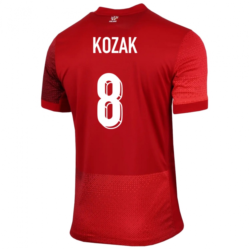 Kinderen Polen Kinga Kozak #8 Rood Uitshirt Uittenue 24-26 T-Shirt