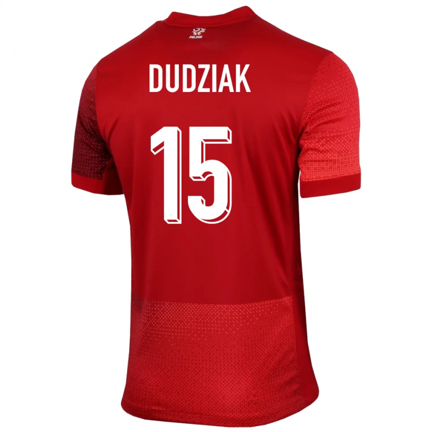 Kinderen Polen Aleksandra Dudziak #15 Rood Uitshirt Uittenue 24-26 T-Shirt