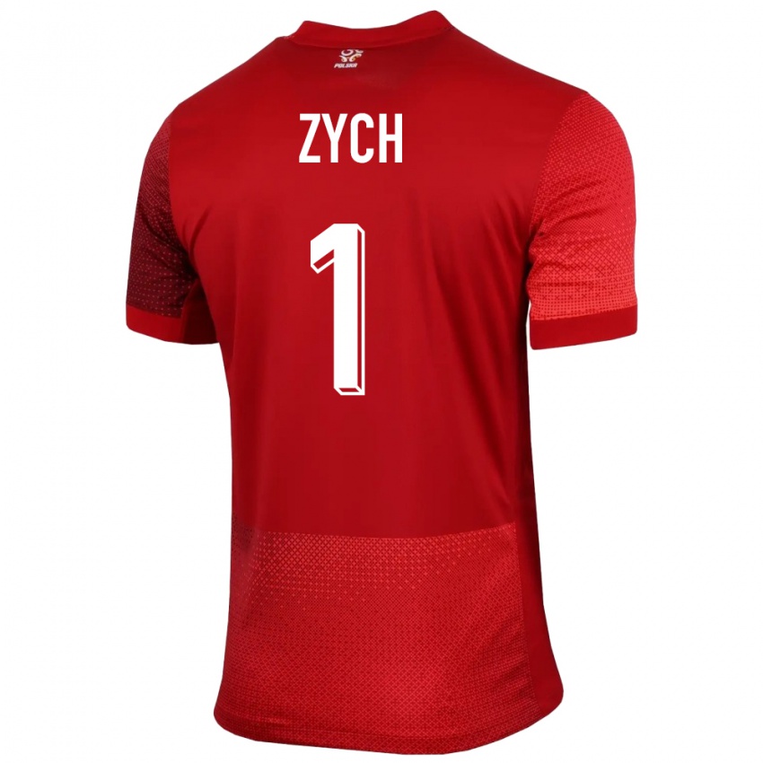 Kinderen Polen Oliwier Zych #1 Rood Uitshirt Uittenue 24-26 T-Shirt