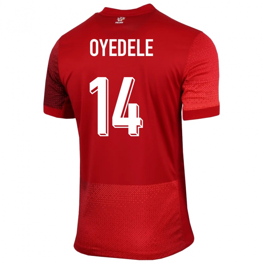 Kinderen Polen Maximillian Oyedele #14 Rood Uitshirt Uittenue 24-26 T-Shirt