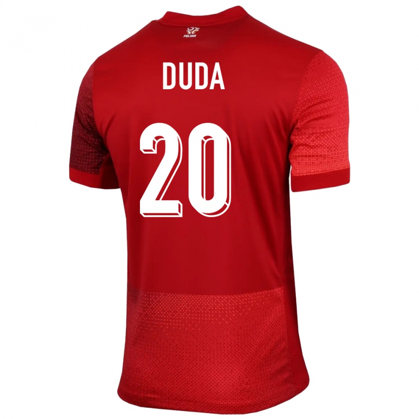 Kinderen Polen Kacper Duda #20 Rood Uitshirt Uittenue 24-26 T-Shirt