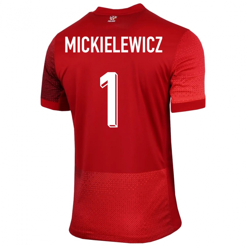 Kinderen Polen Aleksander Mickielewicz #1 Rood Uitshirt Uittenue 24-26 T-Shirt