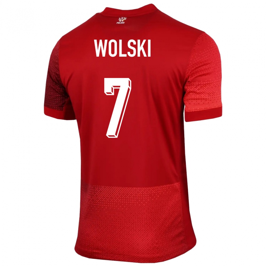 Kinderen Polen Filip Wolski #7 Rood Uitshirt Uittenue 24-26 T-Shirt