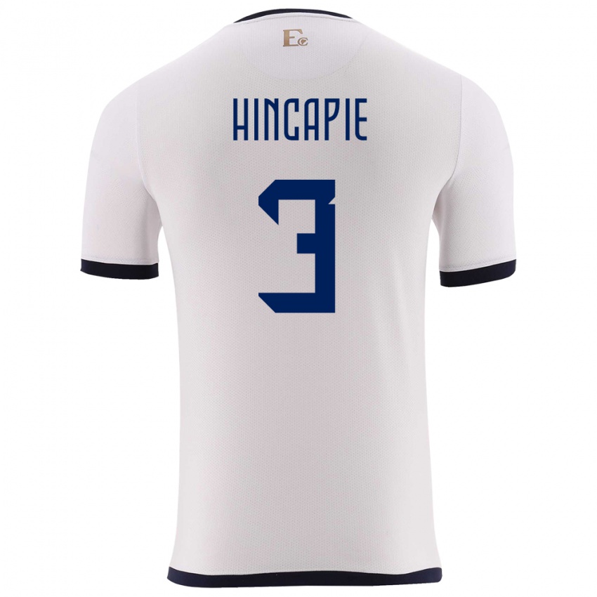 Kinderen Ecuador Piero Hincapie #3 Wit Uitshirt Uittenue 24-26 T-Shirt