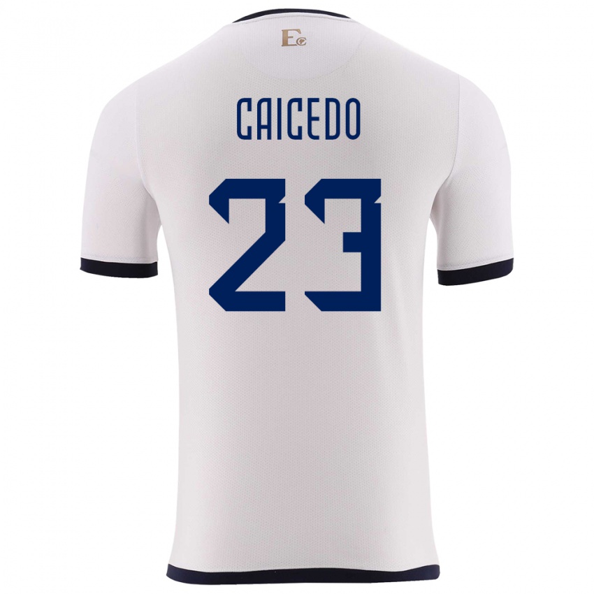 Kinderen Ecuador Moises Caicedo #23 Wit Uitshirt Uittenue 24-26 T-Shirt