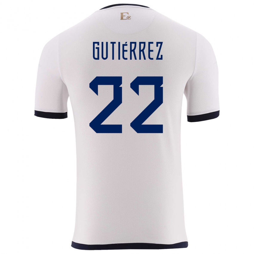 Kinderen Ecuador Melanie Gutierrez #22 Wit Uitshirt Uittenue 24-26 T-Shirt