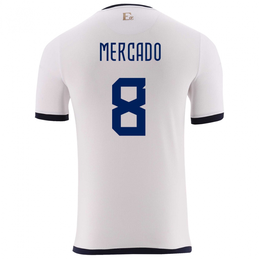 Kinderen Ecuador Patrik Mercado #8 Wit Uitshirt Uittenue 24-26 T-Shirt