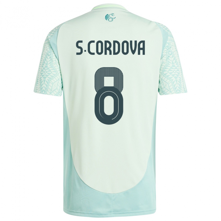 Kinderen Mexico Sebastian Cordova #8 Linnen Groen Uitshirt Uittenue 24-26 T-Shirt