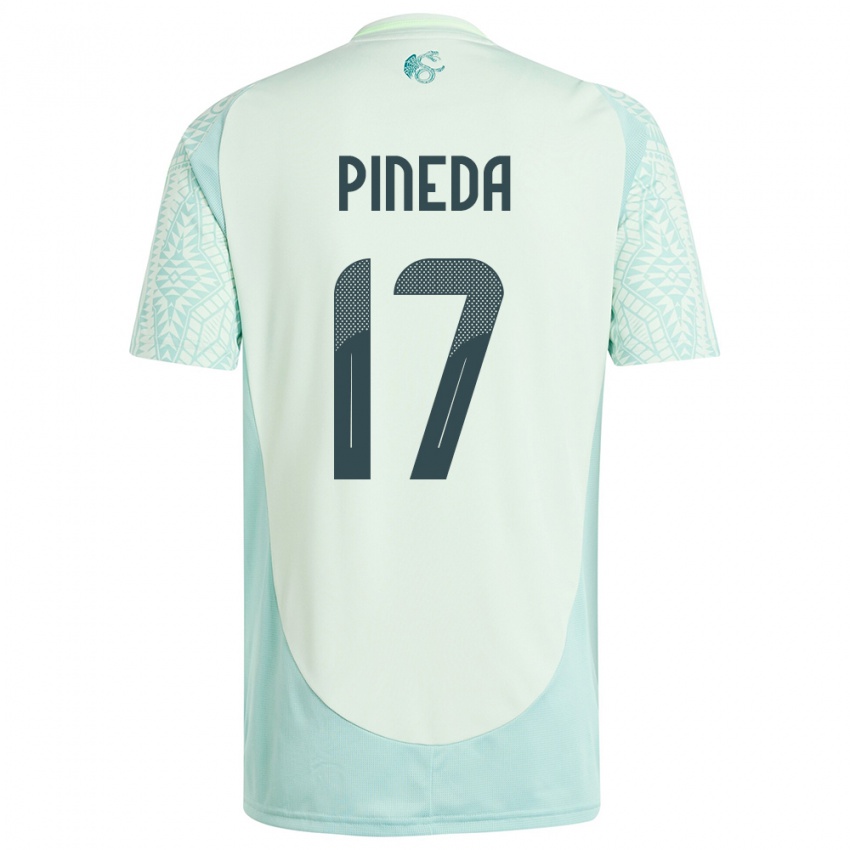 Kinderen Mexico Orbelin Pineda #17 Linnen Groen Uitshirt Uittenue 24-26 T-Shirt