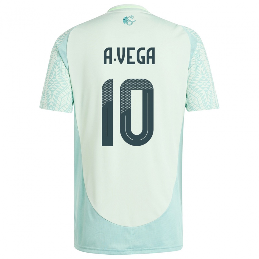 Kinderen Mexico Alexis Vega #10 Linnen Groen Uitshirt Uittenue 24-26 T-Shirt