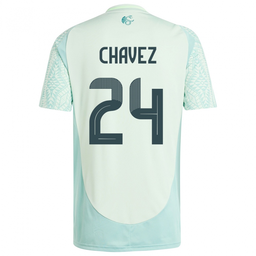 Kinderen Mexico Luis Chavez #24 Linnen Groen Uitshirt Uittenue 24-26 T-Shirt