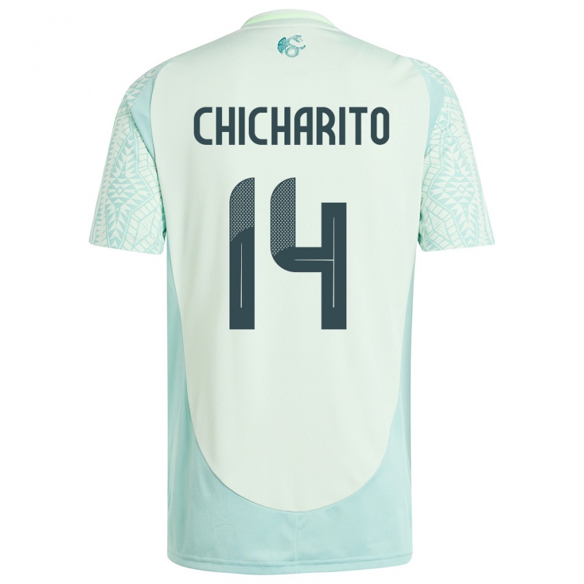 Kinderen Mexico Chicharito #14 Linnen Groen Uitshirt Uittenue 24-26 T-Shirt
