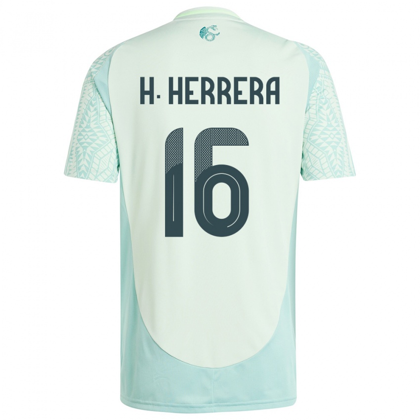 Kinderen Mexico Hector Herrera #16 Linnen Groen Uitshirt Uittenue 24-26 T-Shirt