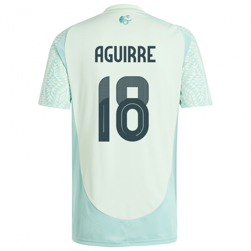 Kinderen Mexico Eduardo Aguirre #18 Linnen Groen Uitshirt Uittenue 24-26 T-Shirt