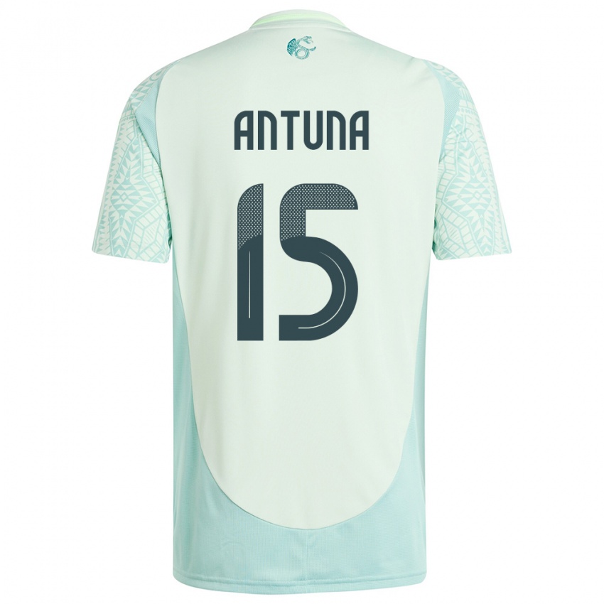 Kinderen Mexico Uriel Antuna #15 Linnen Groen Uitshirt Uittenue 24-26 T-Shirt