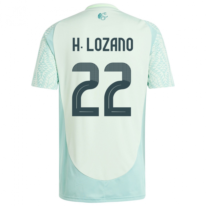 Kinderen Mexico Hirving Lozano #22 Linnen Groen Uitshirt Uittenue 24-26 T-Shirt