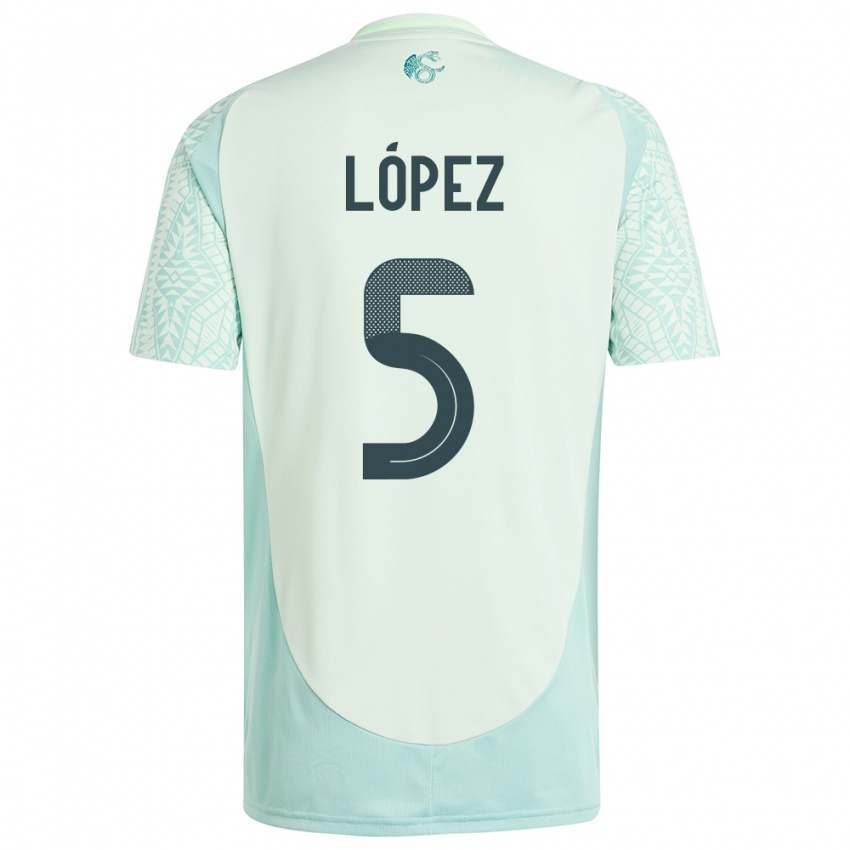 Kinderen Mexico Jimena Lopez #5 Linnen Groen Uitshirt Uittenue 24-26 T-Shirt