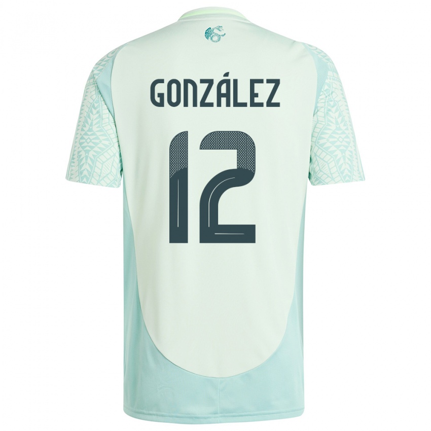 Kinderen Mexico Itzel Gonzalez #12 Linnen Groen Uitshirt Uittenue 24-26 T-Shirt