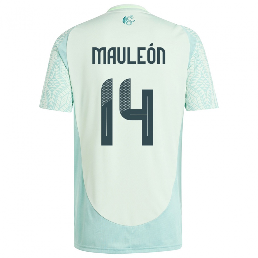 Kinderen Mexico Natalia Mauleon #14 Linnen Groen Uitshirt Uittenue 24-26 T-Shirt