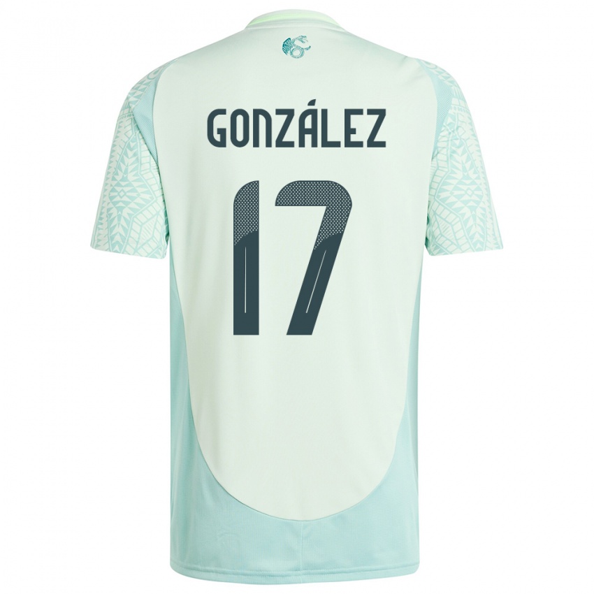 Kinderen Mexico Alison Gonzalez #17 Linnen Groen Uitshirt Uittenue 24-26 T-Shirt