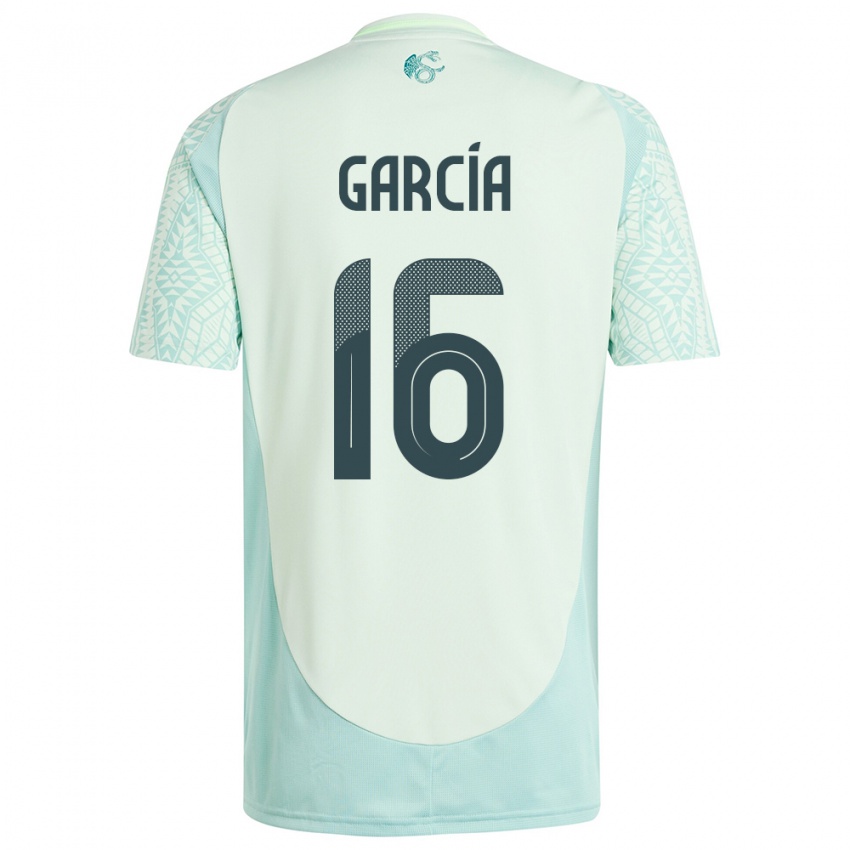 Kinderen Mexico Uziel Garcia #16 Linnen Groen Uitshirt Uittenue 24-26 T-Shirt