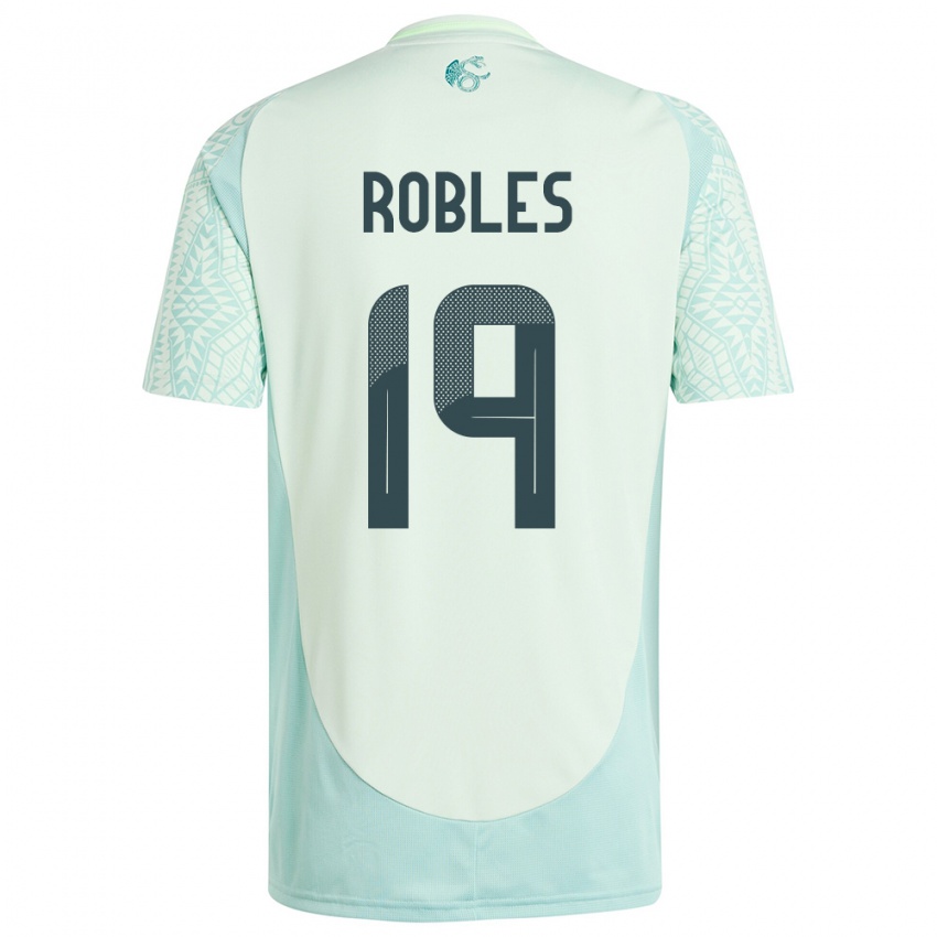 Kinderen Mexico Angel Robles #19 Linnen Groen Uitshirt Uittenue 24-26 T-Shirt