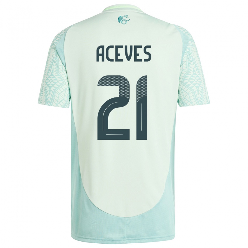 Kinderen Mexico Daniel Aceves #21 Linnen Groen Uitshirt Uittenue 24-26 T-Shirt