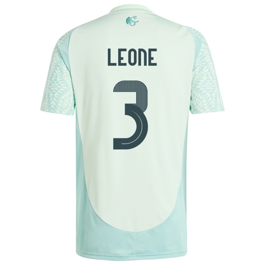 Kinderen Mexico Antonio Leone #3 Linnen Groen Uitshirt Uittenue 24-26 T-Shirt