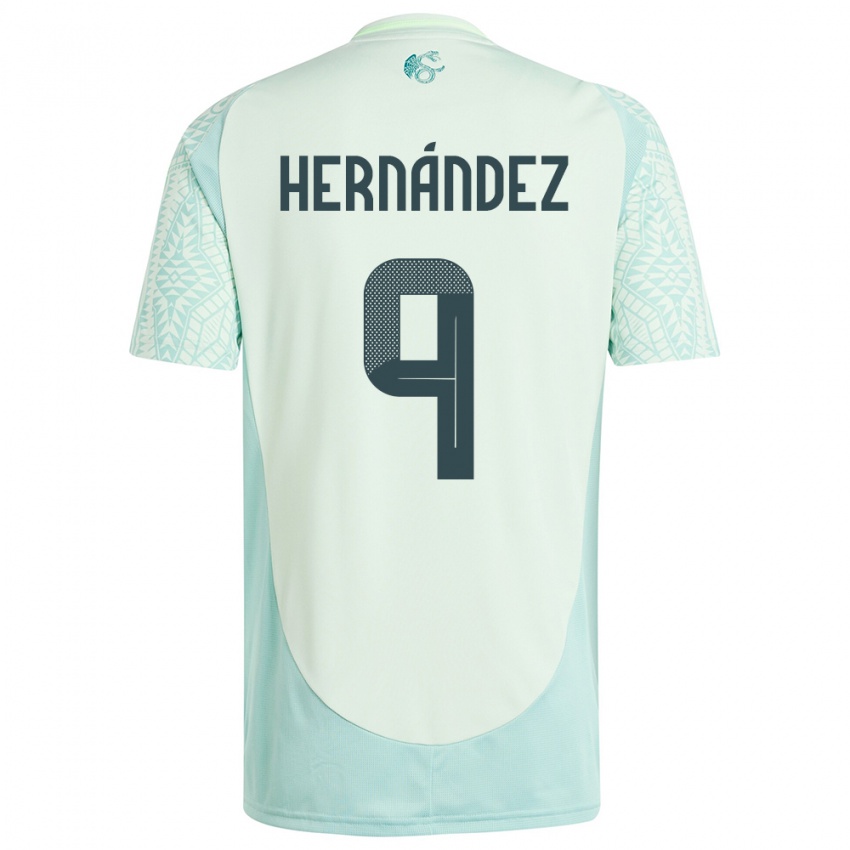 Kinderen Mexico Jesus Hernandez #9 Linnen Groen Uitshirt Uittenue 24-26 T-Shirt