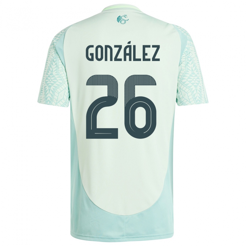 Kinderen Mexico Bryan Gonzalez #26 Linnen Groen Uitshirt Uittenue 24-26 T-Shirt