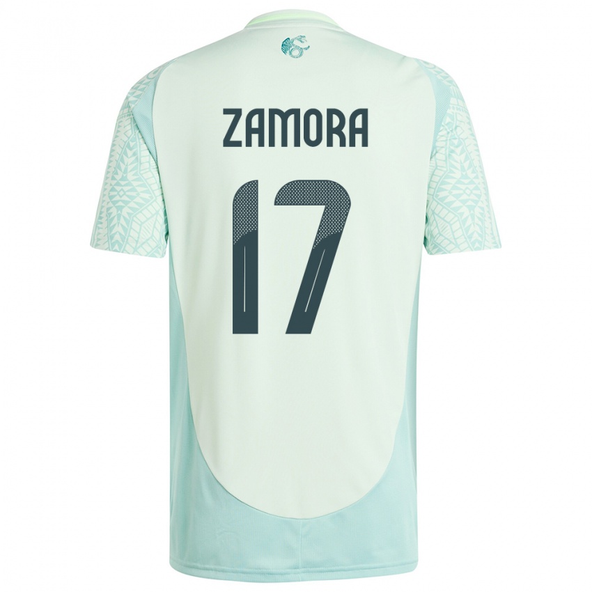 Kinderen Mexico Saul Zamora #17 Linnen Groen Uitshirt Uittenue 24-26 T-Shirt