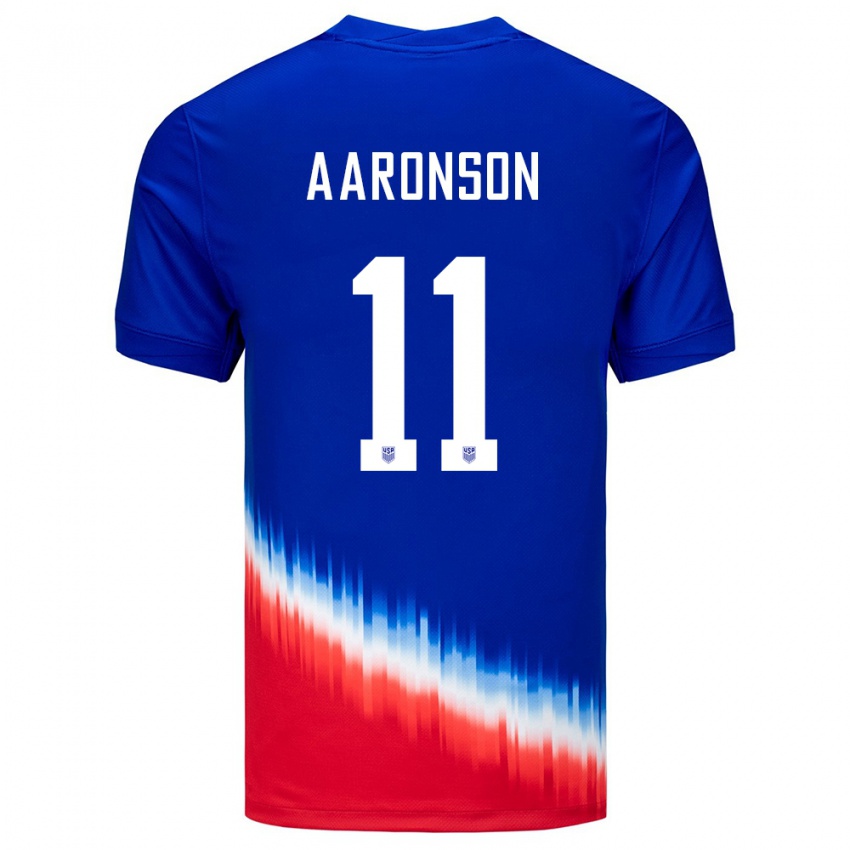 Kinderen Verenigde Staten Brenden Aaronson #11 Blauw Uitshirt Uittenue 24-26 T-Shirt