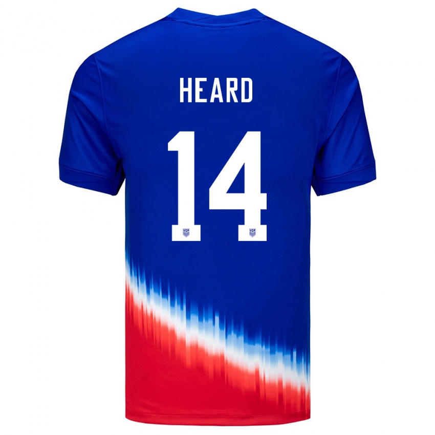 Kinderen Verenigde Staten Aaron Heard #14 Blauw Uitshirt Uittenue 24-26 T-Shirt