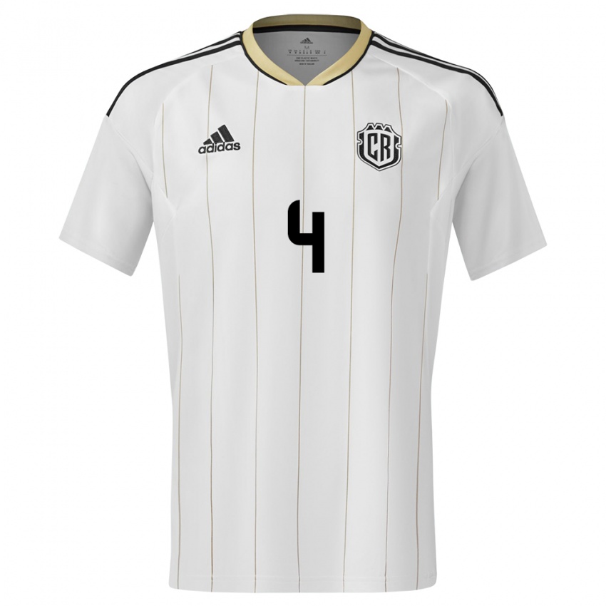 Kinderen Costa Rica Juan Pablo Vargas #4 Wit Uitshirt Uittenue 24-26 T-Shirt