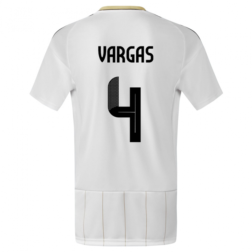 Kinderen Costa Rica Juan Pablo Vargas #4 Wit Uitshirt Uittenue 24-26 T-Shirt