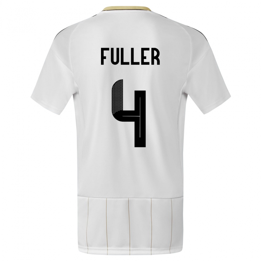 Kinderen Costa Rica Keysher Fuller #4 Wit Uitshirt Uittenue 24-26 T-Shirt