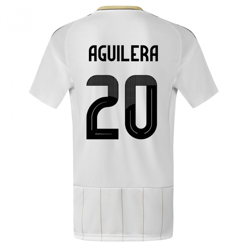 Kinderen Costa Rica Brandon Aguilera #20 Wit Uitshirt Uittenue 24-26 T-Shirt