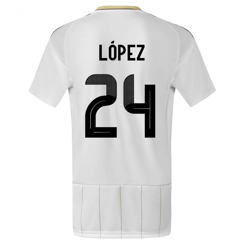 Kinderen Costa Rica Douglas Lopez #24 Wit Uitshirt Uittenue 24-26 T-Shirt