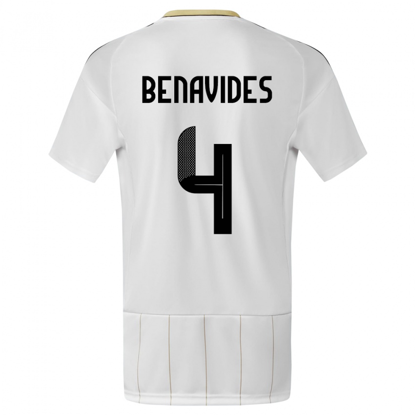 Kinderen Costa Rica Mariana Benavides #4 Wit Uitshirt Uittenue 24-26 T-Shirt