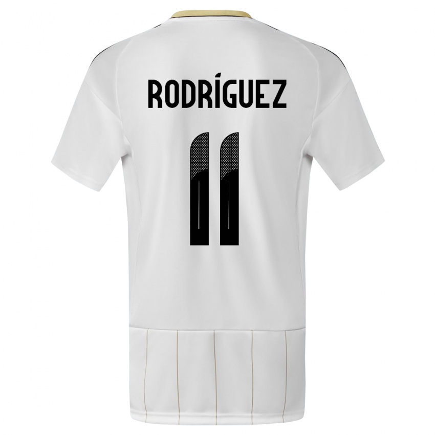 Kinderen Costa Rica Raquel Rodriguez #11 Wit Uitshirt Uittenue 24-26 T-Shirt