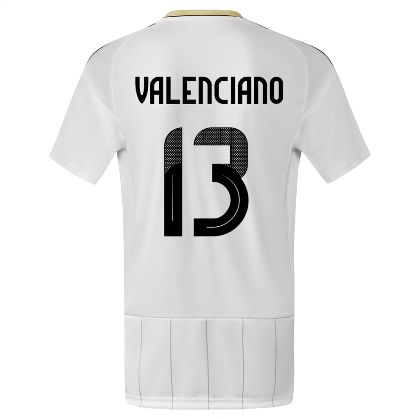 Kinderen Costa Rica Emilie Valenciano #13 Wit Uitshirt Uittenue 24-26 T-Shirt