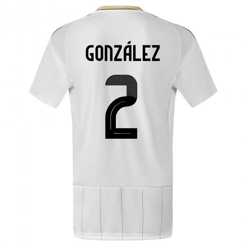 Kinderen Costa Rica Julian Gonzalez #2 Wit Uitshirt Uittenue 24-26 T-Shirt