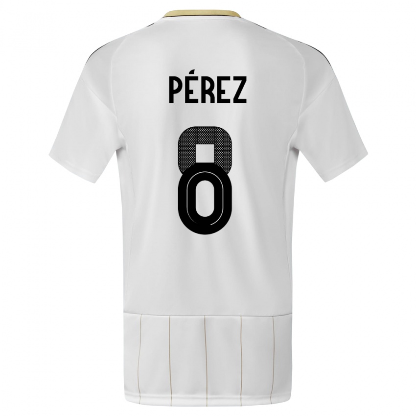 Kinderen Costa Rica Creichel Perez #8 Wit Uitshirt Uittenue 24-26 T-Shirt