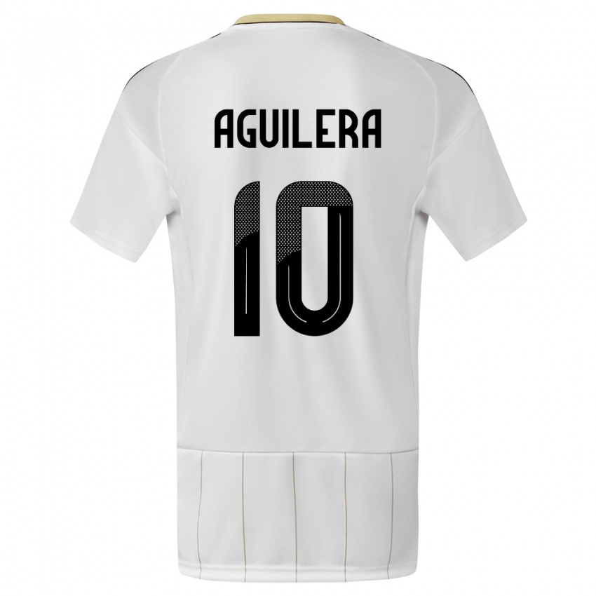 Kinderen Costa Rica Brandon Aguilera #10 Wit Uitshirt Uittenue 24-26 T-Shirt