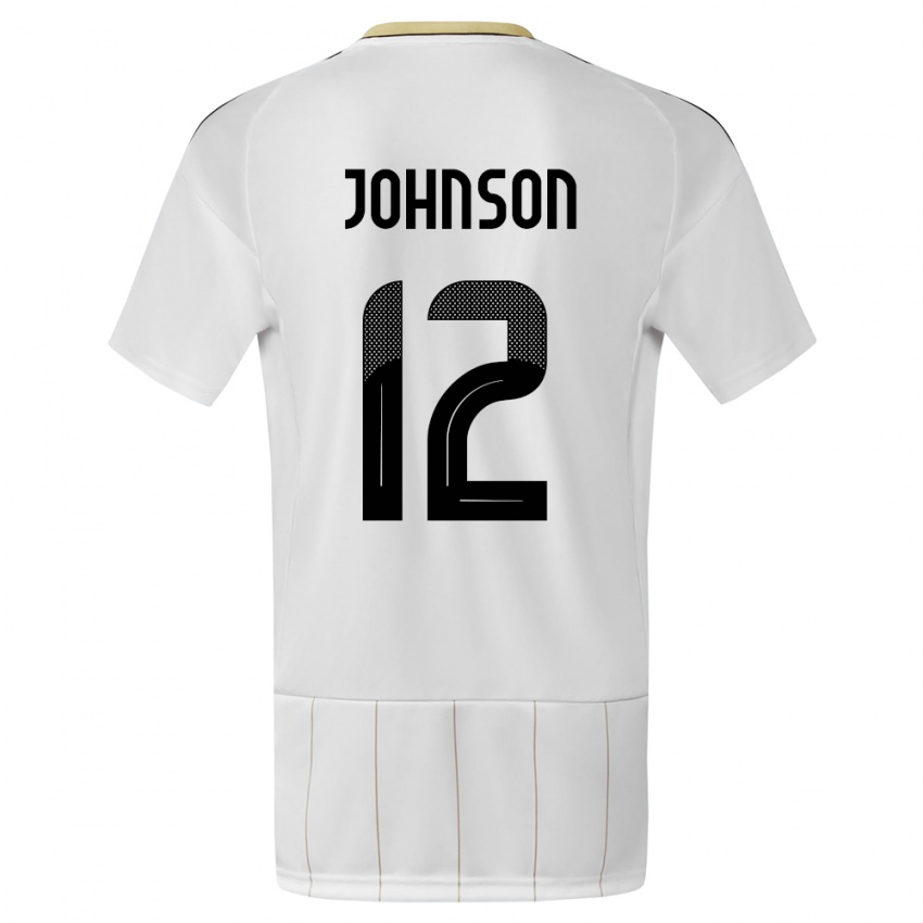 Kinderen Costa Rica Shawn Johnson #12 Wit Uitshirt Uittenue 24-26 T-Shirt