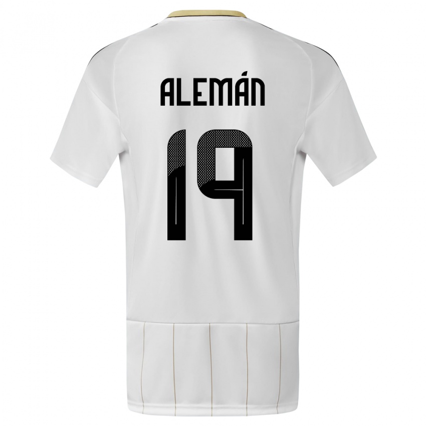 Kinderen Costa Rica Fabricio Aleman #19 Wit Uitshirt Uittenue 24-26 T-Shirt